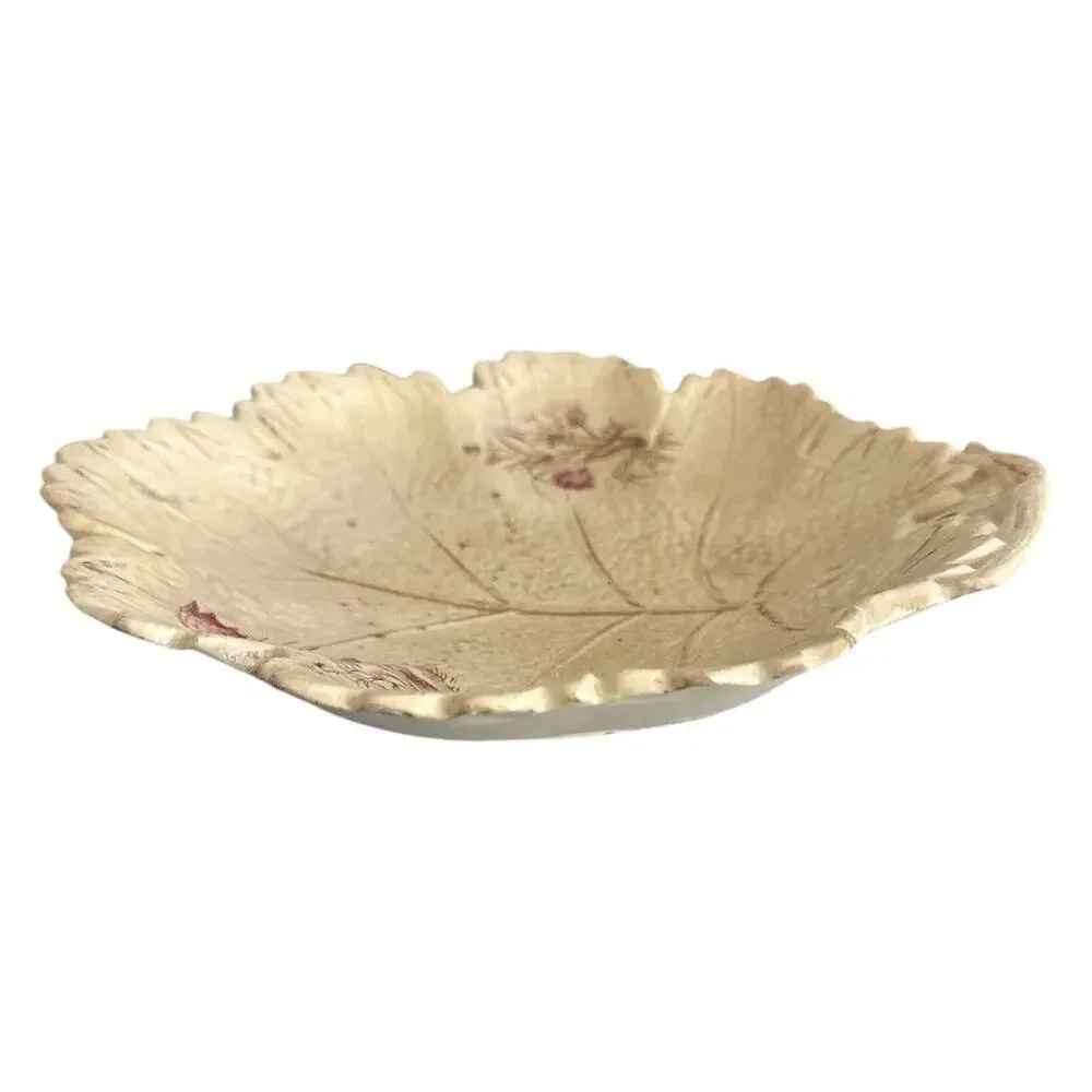 Vintage Knowles Taylor and Knowles Ironstone Leaf Shaped Bowl